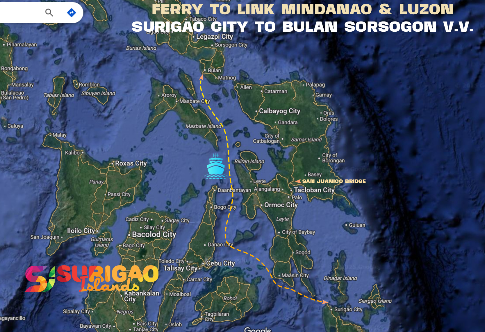 Ferry Boat to Manila from Mindanao via  Lipata Surigao to Bulan Sorsogon 
