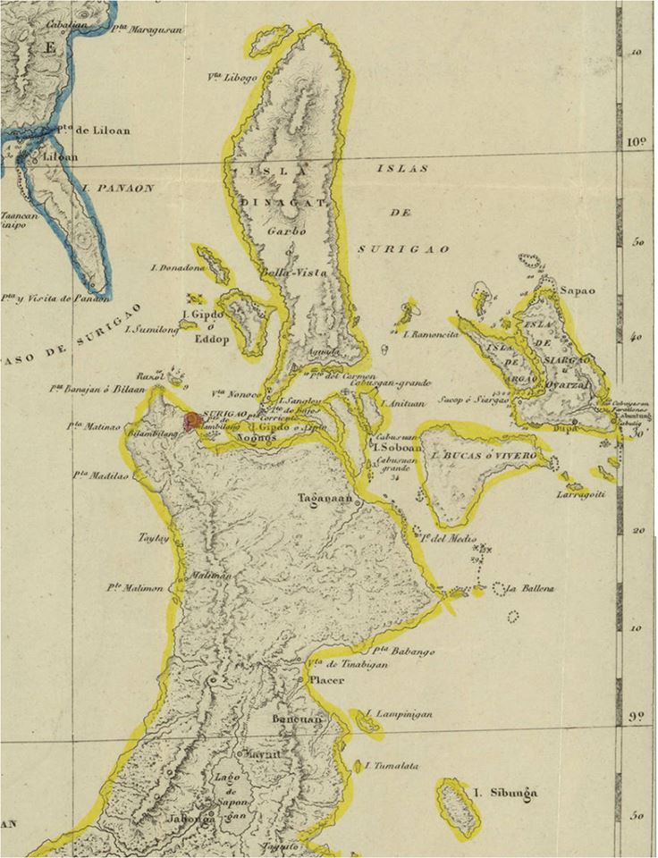 old surigao map caraga philippines